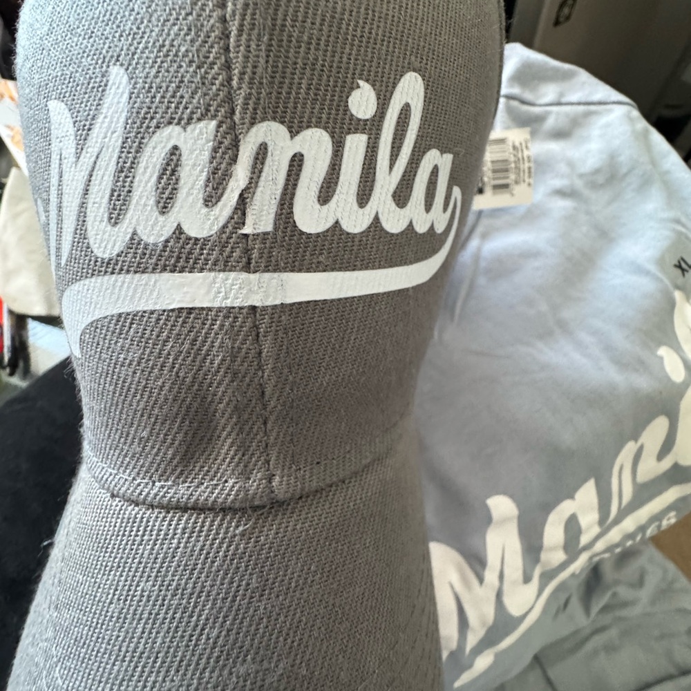 NWT , from Manila Philippines! Ball Cap and matching T-Shirt, XL. Gray shirt